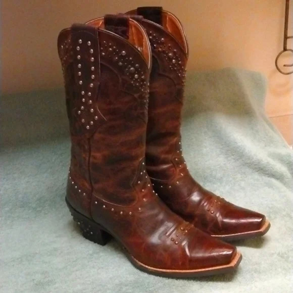 Ariat Brown Leather Rhinestone Boots size 9.5 - Picture 2 of 15